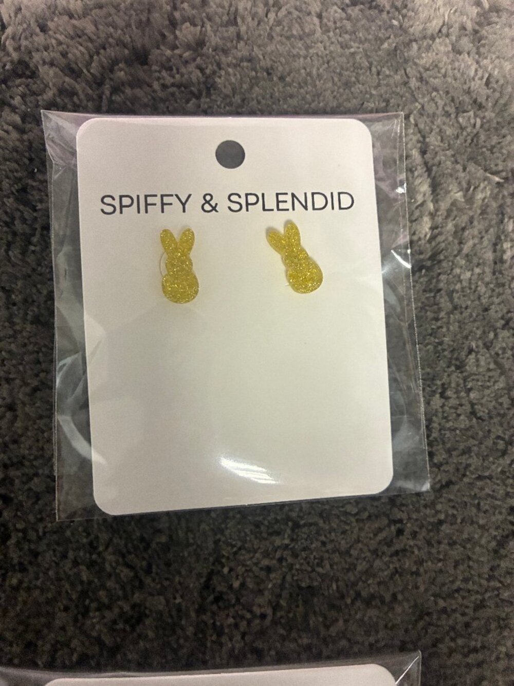 Spiffy and Splendid Yellow Bunny Earrings